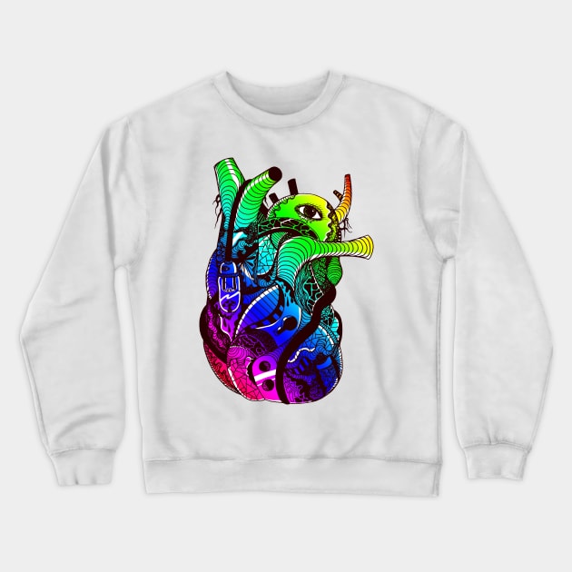 Rainbow Light Heart Crewneck Sweatshirt by kenallouis